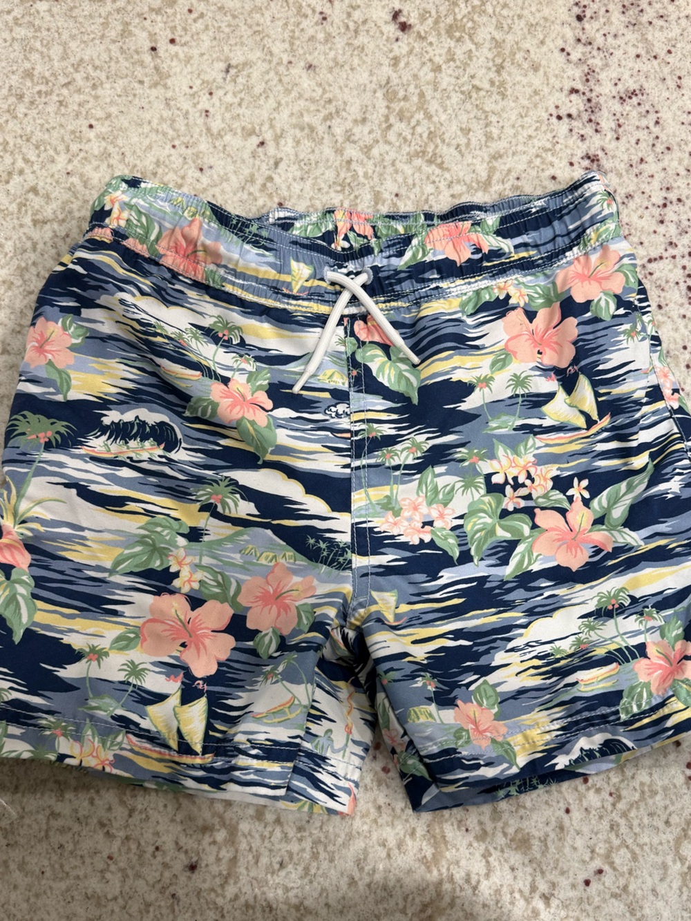 Janie and Jack Tropical Print Swim Trunks